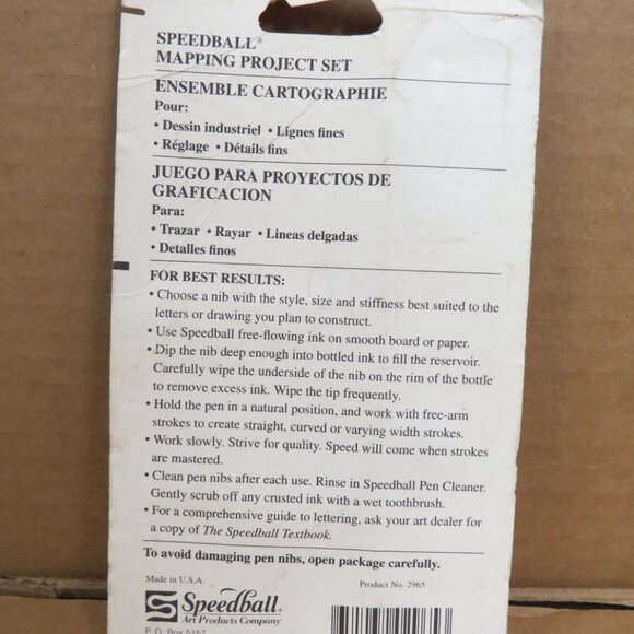 Speedball 2965 Mapping Calligraphy Pen Set New Old Stock In Original Package - Picture 4 of 4